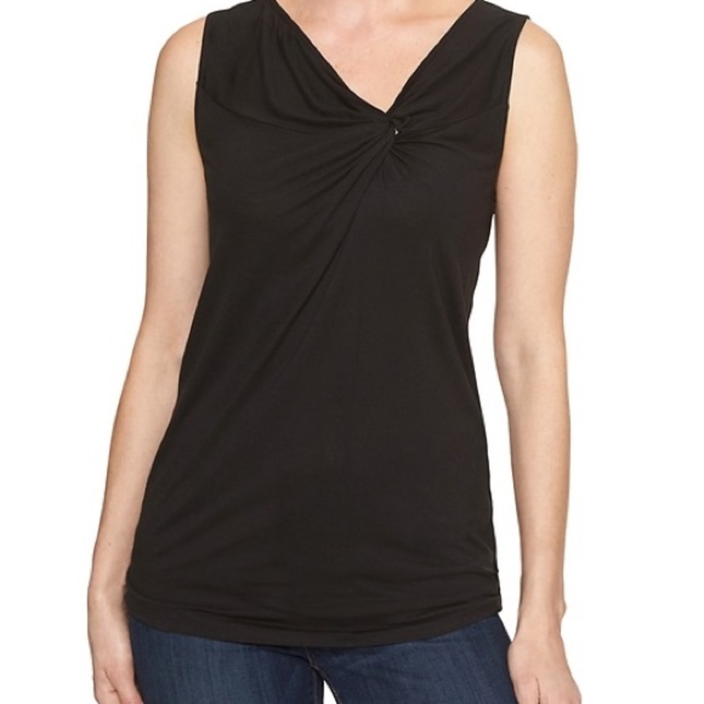 Gap Black Twist-Front Tank Top | Size: Large